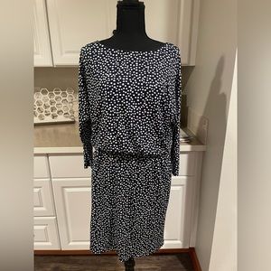 NINE WEST black and white polka dot dress